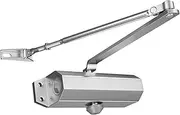 Ougourim Automatic Adjustable Door Closer with Easy Installation Instruction, Residential Grade 3 Spring Hydraulic Auto Door-Closer - Silver Aluminium