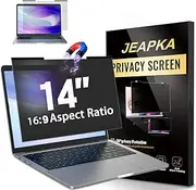 JEAPKA Magnetic Laptop Privacy Screen Filter 14 inch for 16:9 Widescreen Computer Monitor, Removable Anti Blue Light Privacy Shield, Anti-Glare Protector