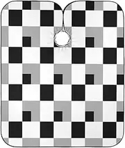 Black and White Checkerboard Haircutting Capes Adjustable Hair Cape, Hairdresser Cape Coloring Hair 64.9 In x 55.1 In, Black and White Checkerboard 1