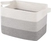 OIAHOMY Storage Basket, Storage Baskets for Shelves, Cotton Rope Baskets for Storage, Woven Basket for Toys,Towel Baskets for Bathroom - 14.7 * 9.8 * 8.8,Gradient Gray