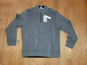 New Men's Tommy Bahama Reversible 1/4 Zip Pullover Gray Size XL