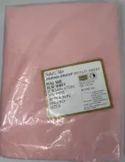 Vintage Double Full Flat Sheet Muslin Light Pink Sears Perma Prest