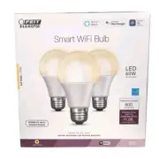 Feit Electric Smart WiFi Bulb Soft White 2700K LED 60W 3 Pack A19 NEW