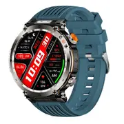 Waterproof Smart Watch With Flashlight And Compass 1 Inch Blue Smart Watches