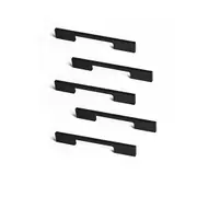 RANDY & TRAVIS MACHINERY 200mm Square Kitchen Cupboard Cabinet Handles - Matte Black - Pack of 5