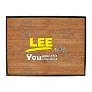 Lee V1 Surname Thing - Funny Novelty Doormat Man Cave Floor mat