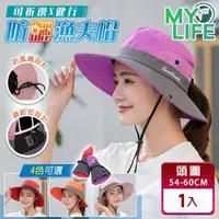 在飛比找momo購物網優惠-【MY LIFE 漫遊生活】可折邊健行防曬漁夫帽(遮陽帽)