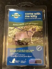 PetSafe Come With Me Kitty Cat Harness & Bungee Leash, SZ Medium Royal Blue/Navy