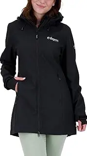 [DEPROC A.C.T.I.V.E] Cavell Women's Lightweight Softshell Coat, Short Coat with Hood, Transition Jacket, Long II Softshell Jacket