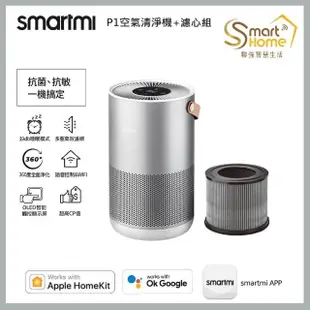 【smartmi 智米】P1空氣清淨機(適用5-9坪/小米生態鏈/支援Apple HomeKit/智能家電)單機*1+濾芯*1