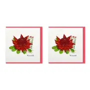 2x Boyle Handmade Paper 15x15cm Quilled Greeting Card w/ Envelope Waratah Flower