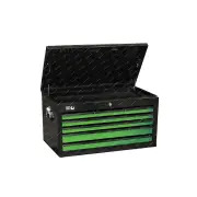 SP Tools 7 Drawer Sumo Series Tool Box Black/Green - Wider Storage Capacity