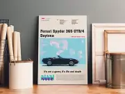 Miami Vice - Daytona Spyder Poster Florida A1/A2/A3 Canvas FRAMED