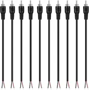Fancasee RCA to Speaker Wire Adapter, 10-Pack RCA Male Plug Jack Connector to Bare Wire Pigtail Repair RCA Cable for Speaker Amplifier Audio Video AV Receiver TV Subwoofer - 11 inch