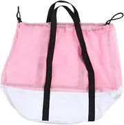 Portable Pet Bag for Cats, Outdoor Carrying and Bathing Bag with Adjustable Drawstring, Mesh Design, Safe and Breathable, Sturdy Polyester Material, Suitable for Cats Under 6kg (Pink)