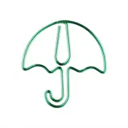 10Pcs/set Green Umbrella Shape Paper Clips Escolar Bookmarks Photo Memo Ticket Clip Stationery School Supplies Gifts
