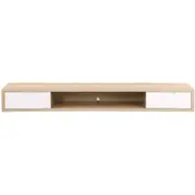 Air 2000mm Wall Mount Entertainment Unit - Light Oak/White