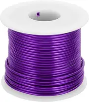 uxcell 12 Gauge Anodized Aluminum Craft Wire Bendable Bonsai Training Wire 98 Feet 2mm for Sculpting Crafts Wreath Floral Beading Jewelry Making, Purple