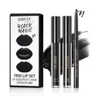 3 in 1 Black Lip Liner Pencil and Lipstick Lipgloss Set Matte Black Lipstick Lip