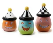 Mackenzie Childs Trick or Treat Canister Set of 3
