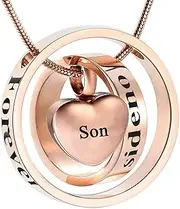 [BIAIHQIE] Memorial Jewelry Forever In My Heart,No Longer By My Side Cremation Urn Necklace Screw Opens and Lock Ashes Pendant Jewelry