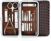 13 Piece Stainless Steel Manicure set Professional nail clipper Kit of Pedicure Tools Paronychia Trimmer Cutters Polished File,13pcs