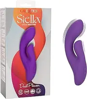 CalExotics Stella™ Liquid Silicone Dual Pleaser – Premium Rechargeable Rabbit Massager Vibrator – Sex Toy for Women - Purple