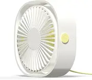 Personal USB Desk Fan, 3 Speeds Portable Desktop Table Cooling Fan Powered by USB, Strong Wind, Quiet Operation, for Home Office Car Outdoor Travel (3 COLORS) (WHITE)