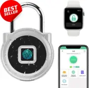 Smart Fingerprint Padlock, Keyless, Waterproof, for Gym, Locker, Backpack