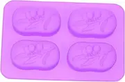 AUTSUPPL 1pc Handmade Soap Mold Soap for Soap Making Gummy Mold Soap Making Kit Round Ice Cube Tray Soap Making Tools Oval Soap Bar Mold Pour Soap Molds Silicone Soap Mold Purple