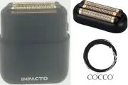 COCCO IMPACTO Shaver, Wet & Dry Use Gold Foil Triple Blade 90 Min Run Time Black