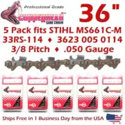 Copperhead 5-Pk 36" Chains for STIHL MS661C-M replaces 33RS-114 / 3623 005 0114