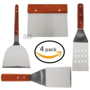 Griddle Bbq Tool Set Chopper Scraper Stainless Steel Spatula Turner Grill Tools