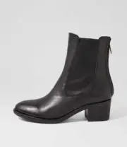 New Django & Juliette Rule Black Leather Ankle Boots Womens Shoes Boots Ankle