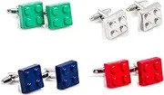[MRCUFF] Building Blocks 4 Pairs Cufflinks in a Presentation Gift Box & Polishing Cloth