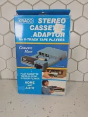 Vtg KRACO Stereo Cassette Adapter for 8-Track Tape Player, Model KCA-7, NEW!