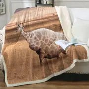 Funny Animals Art Fat Giraffe Throw Blanket