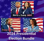 2024 Kamala Harris vs Donald Trump Presidential Campaign Bundle - 3 Cards