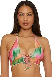 [BECCA] Women's Mirage Halter Bikini Top, Adjustable, Tie Back, Swimwear Separates