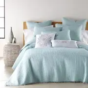 Jenny Mclean Clavo Pom Pom Light Blue Coverlet Set