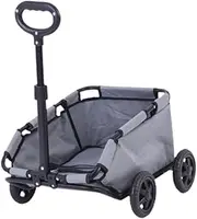 Fzaqwen Portable Pet Trolley with Wheels for Dogs and Cats Outdoors, Gray, as described
