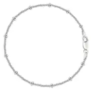 Saturn Style Chain Anklet In Sterling Silver