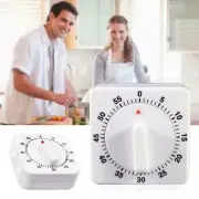 2PCS Kitchen Timer Egg&Square Shaped Cooking Timer Mechanical Alarm Tool White