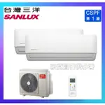 【SANLUX 台灣三洋】5+6坪一對二變頻冷暖分離式冷氣V28HR3+V36HR3+SAC-BV52HR