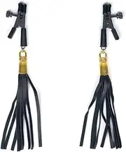 Spartacus Alligator Tip Nipple Clamps Leatherette Tassels