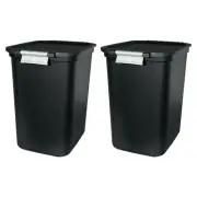 Hefty Locking Hinged Lid Trash Can 7.7 Gallons Black 2/Pack (HFTCOM229207507)