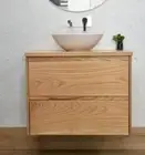 900 mm Bathroom Vanity Unit Natural American Red Oak Solid Timber Wall Hung