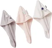 Healeved Soft Microfiber Hair Dry Cap 3pcs Set Quick Drying Hair Towel Wrap for Women for Home Yoga Travel