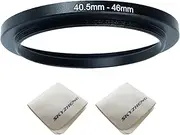 SKYZHENG 40.5mm Lens to 46mm Camera Lens Adapter 40.5mm to 46mm Step Down Ring Adapter Ring for All Brands of UV ND CPL, with Premium Lens Wiping Cloth 2 Pack (40.5mm-46mm)