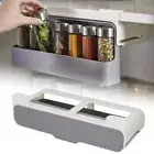 Kitchen Spice Organiser Storage Rack Under-Shelf Punch-Free